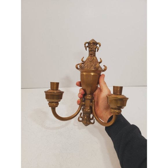 vintage Brass Wall Sconce Candle holder brass wall sconces candle sconces - Picture 10 of 10